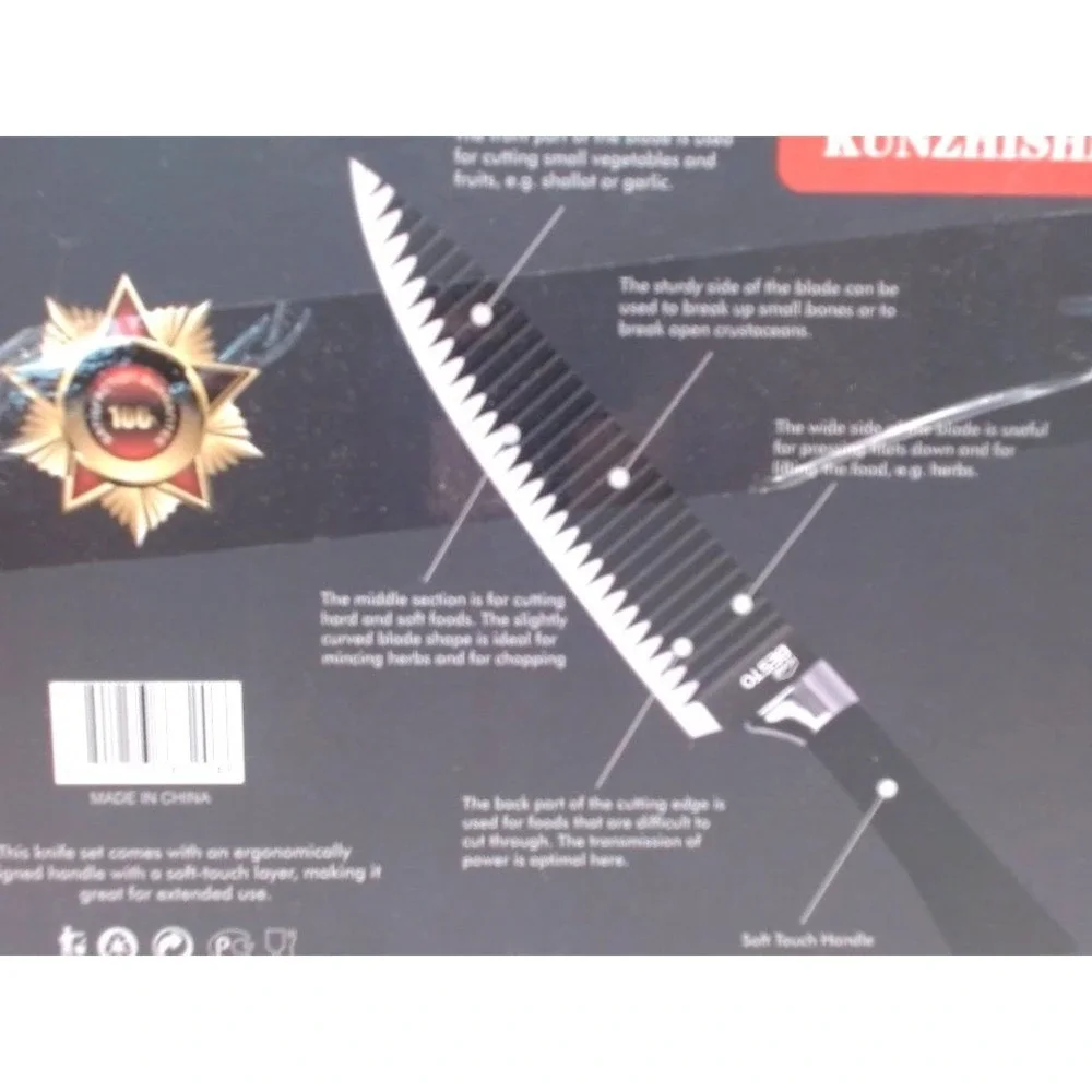 Kunzhisheng - Daily Use Sharp Knives Set, 6 Pc Set, Black, BRAND NEW IN BOX